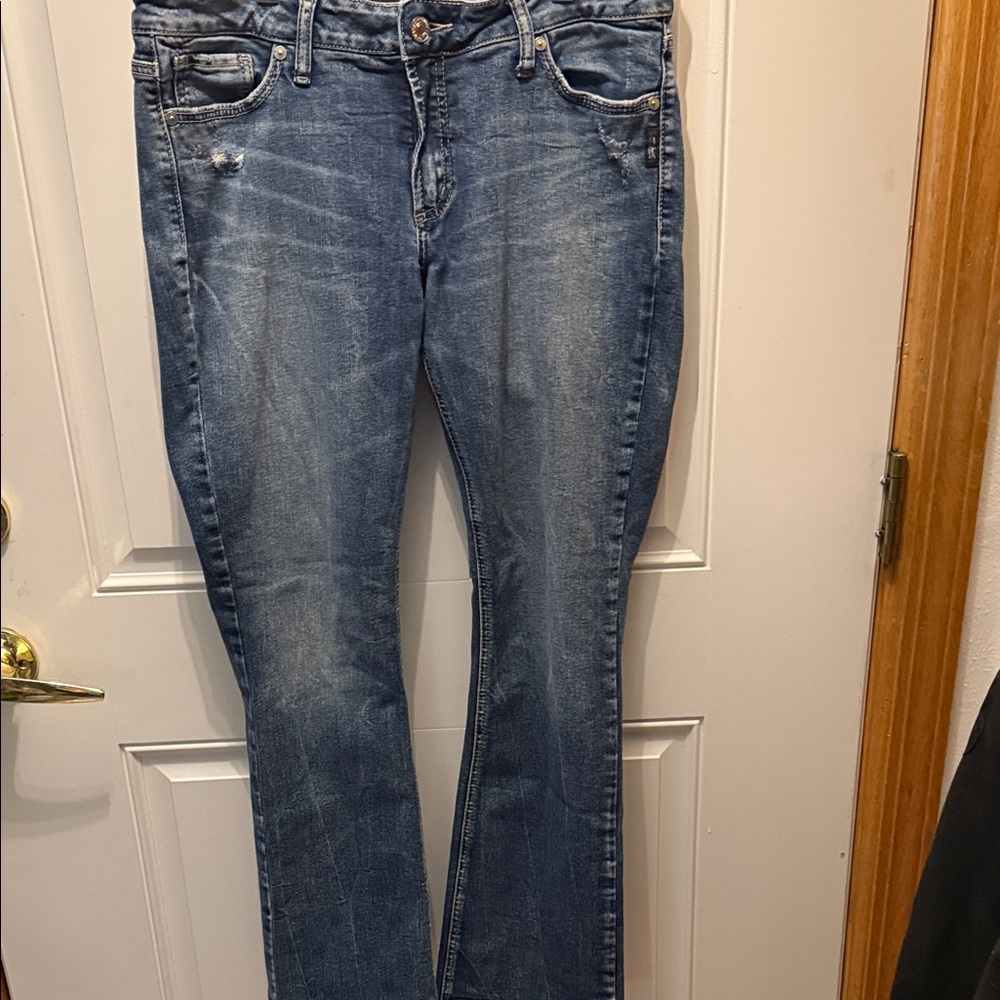 Silver Jeans Women's Straight Leg Washed Blue Denim